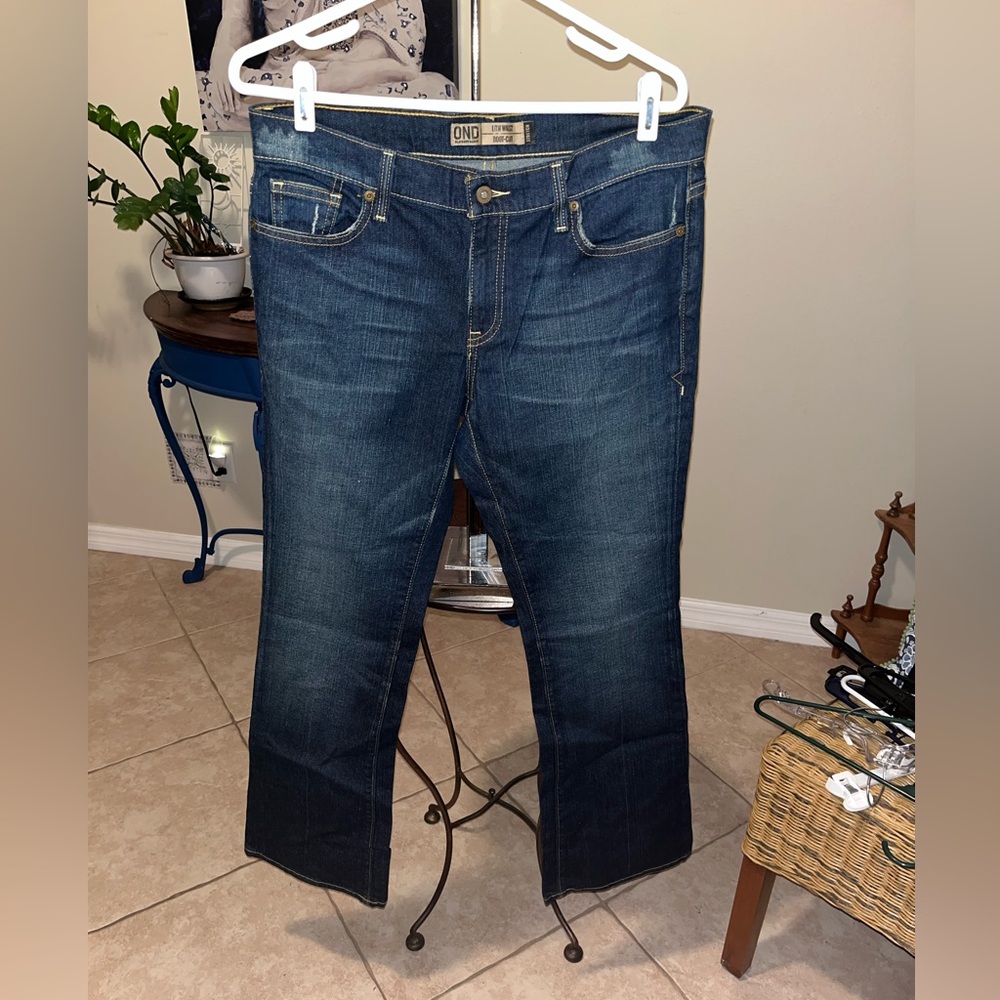 Vintage Y2K Old Navy Low Waist Bootcut Dark Blue Denim Jeans - 10